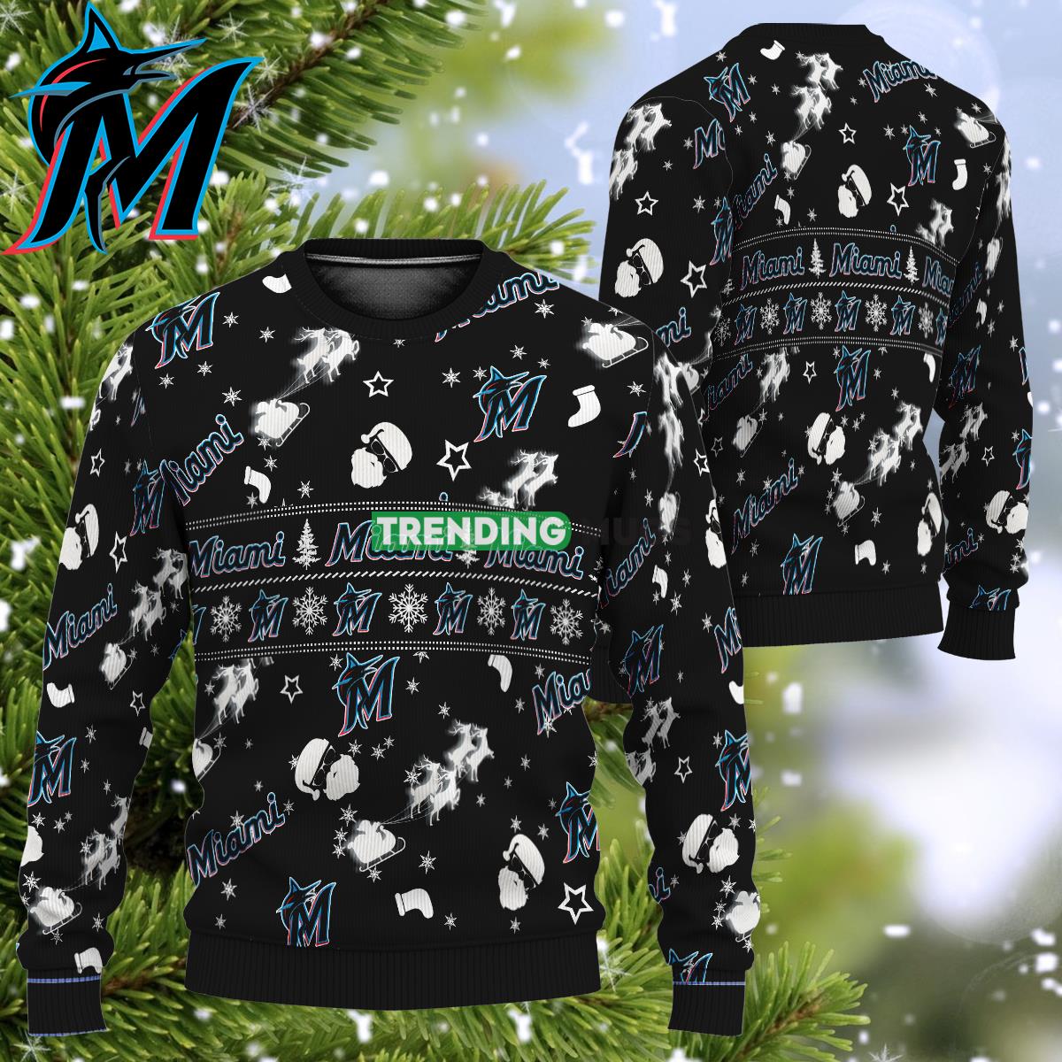 MLB Miami Marlins Style Santa Reindeer Ugly Christmas Sweater Gift For Fans - MLB Miami Marlins Style Santa Reindeer Ugly Christmas Sweater Gift For Fans MLB Miami Marlins Style Santa Reindeer Ugly Christmas Sweater Gift For Fans - MLB Miami Marlins Style Santa Reindeer Ugly Christmas Sweater Gift For Fans