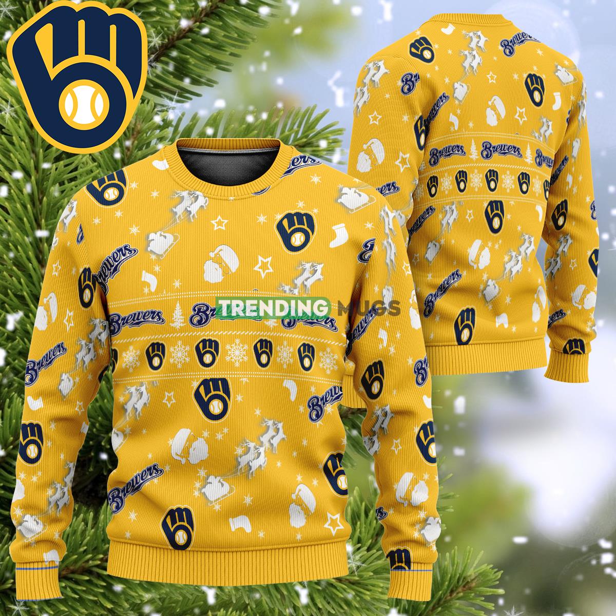 MLB Milwaukee Brewers Snow Santa Reindeer Ugly Christmas Sweater AOP Gift For Fans - MLB Milwaukee Brewers Snow Santa Reindeer Ugly Christmas Sweater AOP Gift For Fans MLB Milwaukee Brewers Snow Santa Reindeer Ugly Christmas Sweater AOP Gift For Fans - MLB Milwaukee Brewers Snow Santa Reindeer Ugly Christmas Sweater AOP Gift For Fans