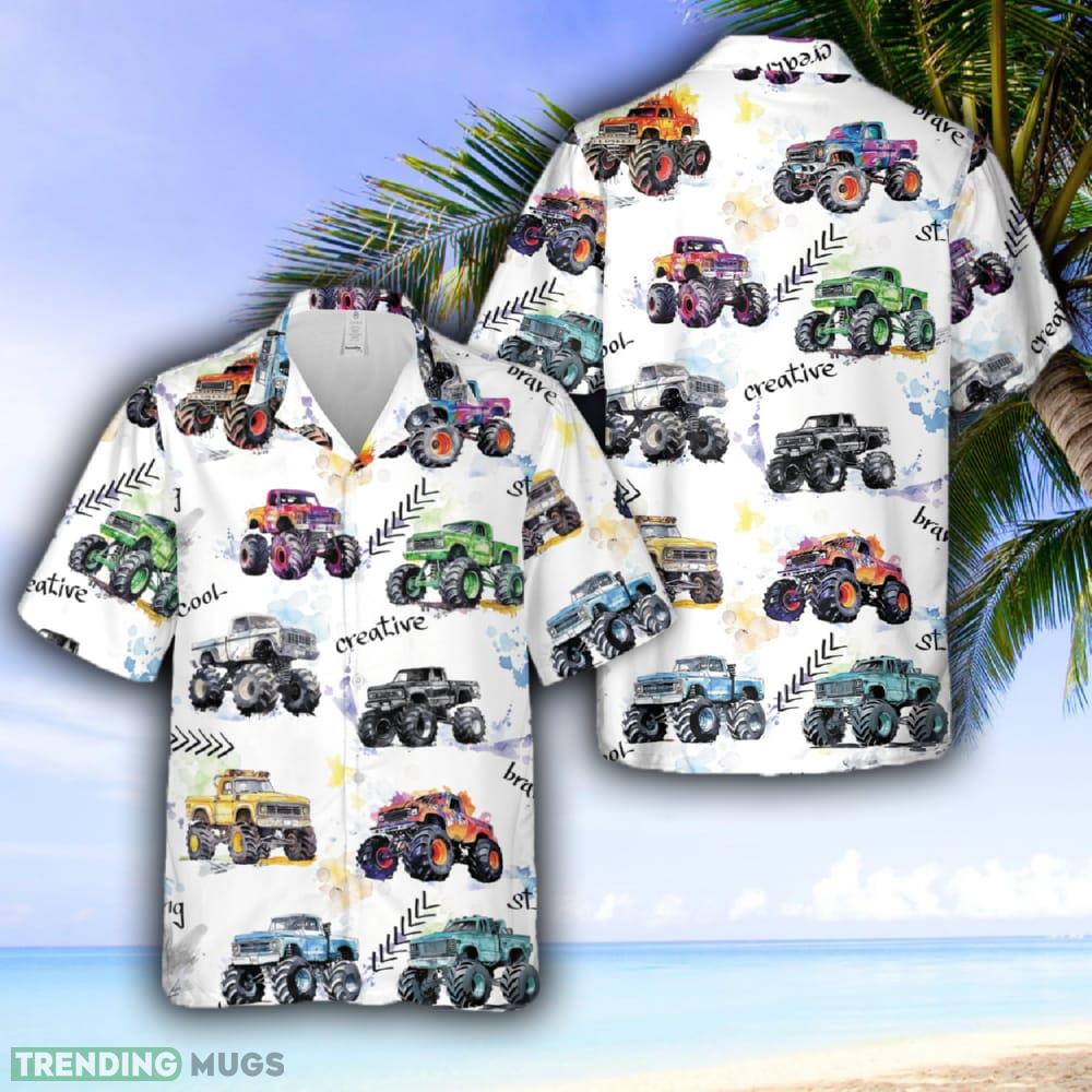 Monster Truck Hawaiian Shirt - Monster Truck Hawaiian Shirt Monster Truck Hawaiian Shirt - Monster Truck Hawaiian Shirt