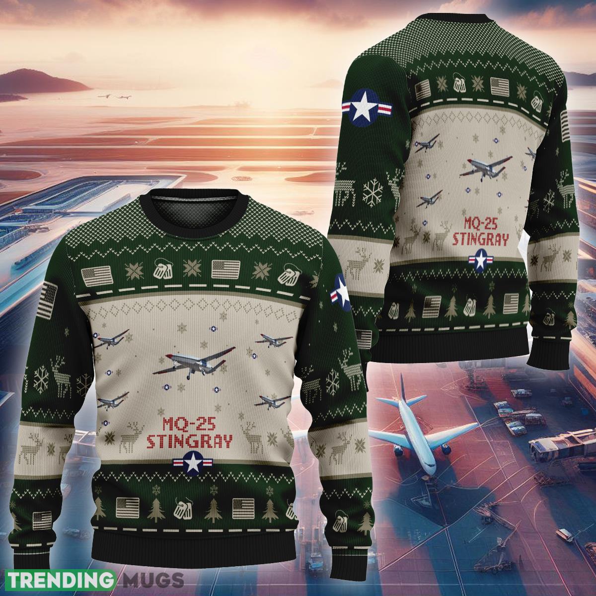 MQ-25 Stingray Aircraft MQ25 Ugly Xmas Green 3D Sweater For Air Force - MQ-25 Stingray Aircraft MQ25 Ugly Xmas Green 3D Sweater For Air Force MQ-25 Stingray Aircraft MQ25 Ugly Xmas Green 3D Sweater For Air Force - MQ-25 Stingray Aircraft MQ25 Ugly Xmas Green 3D Sweater For Air Force