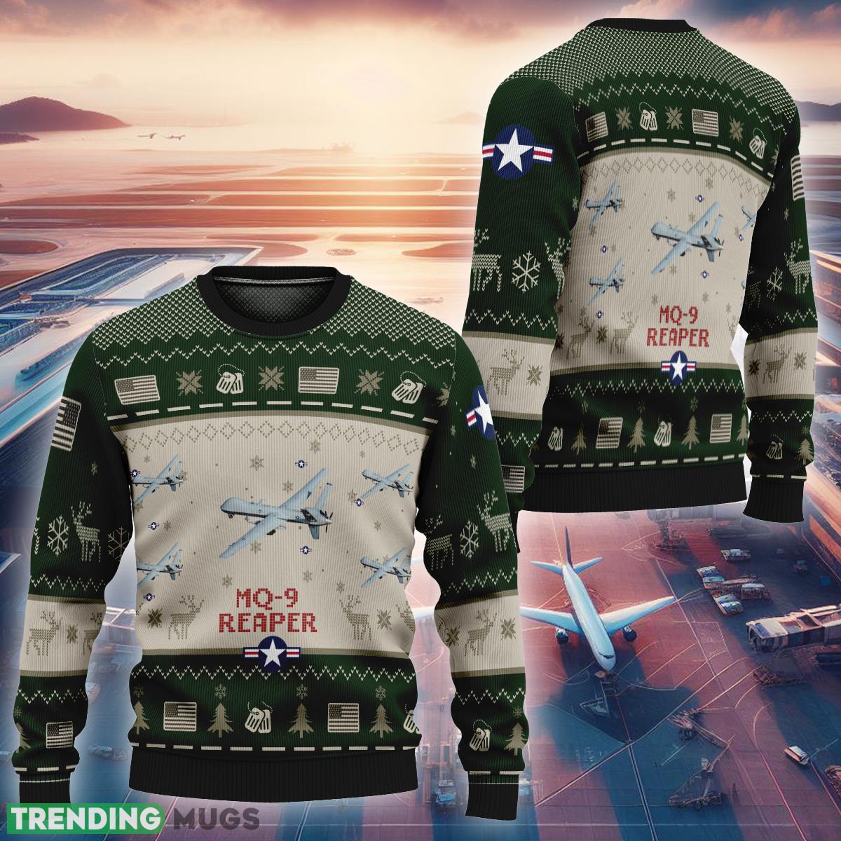 MQ-9 Reaper Aircraft MQ9 Green Knitted Christmas 3D Sweater For Veteran - MQ-9 Reaper Aircraft MQ9 Green Knitted Christmas 3D Sweater For Veteran MQ-9 Reaper Aircraft MQ9 Green Knitted Christmas 3D Sweater For Veteran - MQ-9 Reaper Aircraft MQ9 Green Knitted Christmas 3D Sweater For Veteran