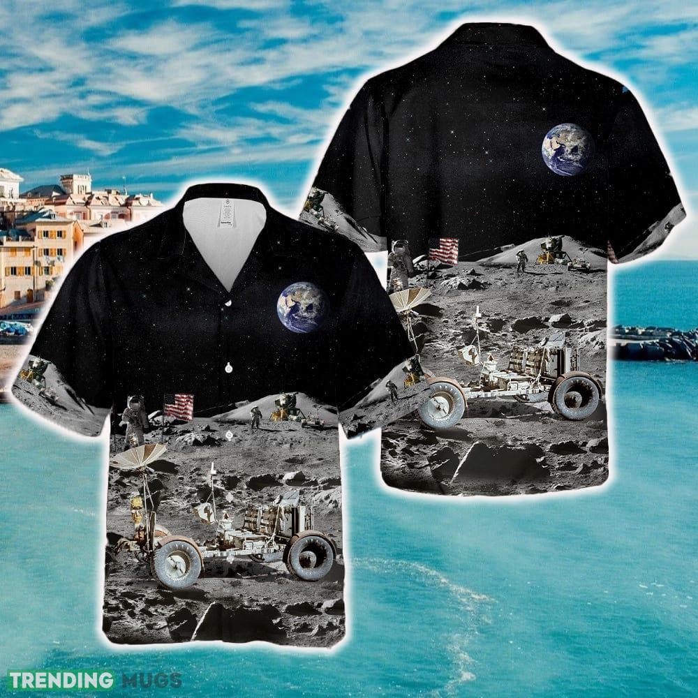 NASA Apollo 17 Moon Car Lunar Roving Vehicle Hawaiian Shirt - NASA Apollo 17 Moon Car Lunar Roving Vehicle Hawaiian Shirt NASA Apollo 17 Moon Car Lunar Roving Vehicle Hawaiian Shirt - NASA Apollo 17 Moon Car Lunar Roving Vehicle Hawaiian Shirt