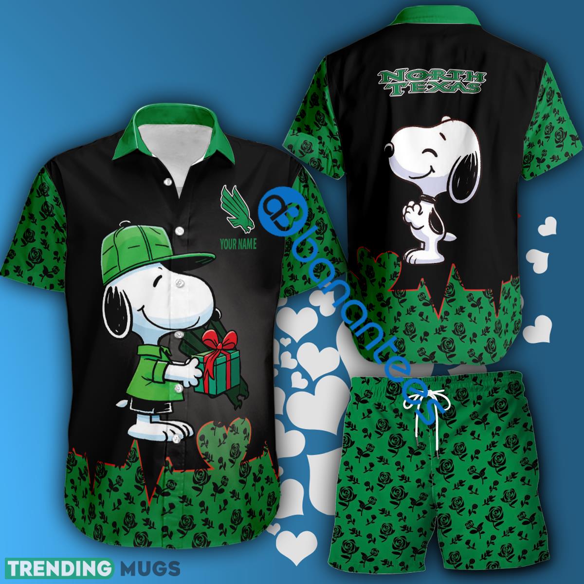 NCAA North Texas Mean Green Snoopy Gift Boyfriend And Girlfriend Combo Hawaiian Shirt And Short Custom Name - NCAA North Texas Mean Green Snoopy Gift Boyfriend And Girlfriend Combo Hawaiian Shirt And Short Custom Name NCAA North Texas Mean Green Snoopy Gift Boyfriend And Girlfriend Combo Hawaiian Shirt And Short Custom Name - NCAA North Texas Mean Green Snoopy Gift Boyfriend And Girlfriend Combo Hawaiian Shirt And Short Custom Name