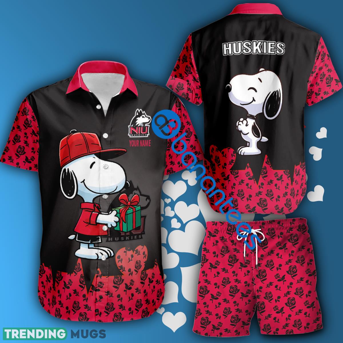 NCAA Northern Illinois Huskies Snoopy Gift Boyfriend And Girlfriend Hawaiian Shirt And Short Set Custom Name - NCAA Northern Illinois Huskies Snoopy Gift Boyfriend And Girlfriend Hawaiian Shirt And Short Set Custom Name NCAA Northern Illinois Huskies Snoopy Gift Boyfriend And Girlfriend Hawaiian Shirt And Short Set Custom Name - NCAA Northern Illinois Huskies Snoopy Gift Boyfriend And Girlfriend Hawaiian Shirt And Short Set Custom Name