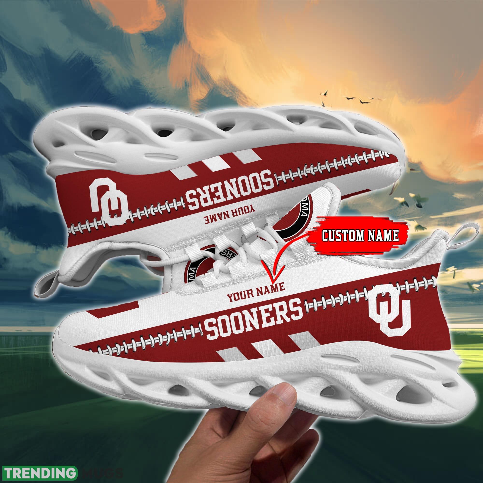 NCAA Oklahoma Sooners Max Soul Shoes Design For Fans Running Sneakers Custom Name Max Soul NCAA Oklahoma Sooners Max Soul Shoes Design For Fans Running Sneakers Custom Name Max Soul