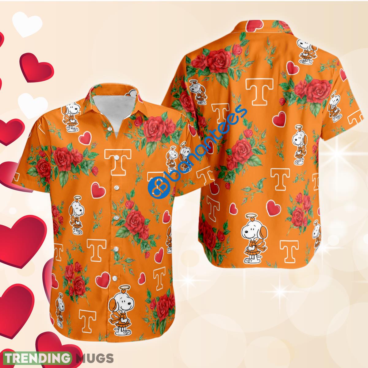 NCAA Tennessee Volunteers And Snoopy Girl Cute Rose Love Hawaiian Shirt Gift Valentines - NCAA Tennessee Volunteers And Snoopy Girl Cute Rose Love Hawaiian Shirt Gift Valentines