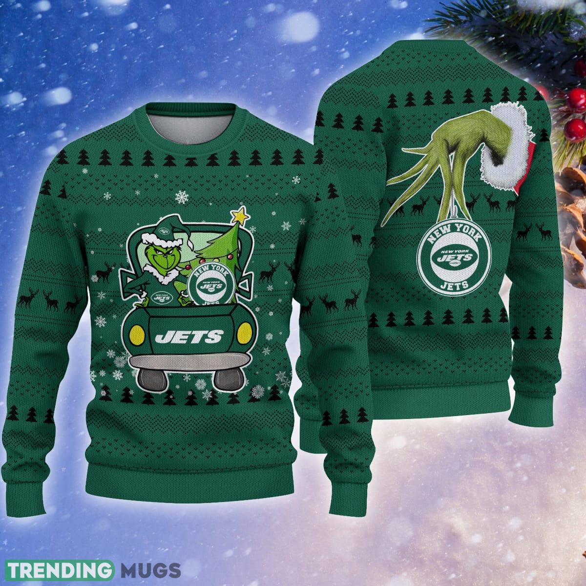 New York Jets And Grinch Driving With Pine Trees Ugly Christmas 3D Sweater Gift For Fans - New York Jets And Grinch Driving With Pine Trees Ugly Christmas 3D Sweater Gift For Fans New York Jets And Grinch Driving With Pine Trees Ugly Christmas 3D Sweater Gift For Fans - New York Jets And Grinch Driving With Pine Trees Ugly Christmas 3D Sweater Gift For Fans