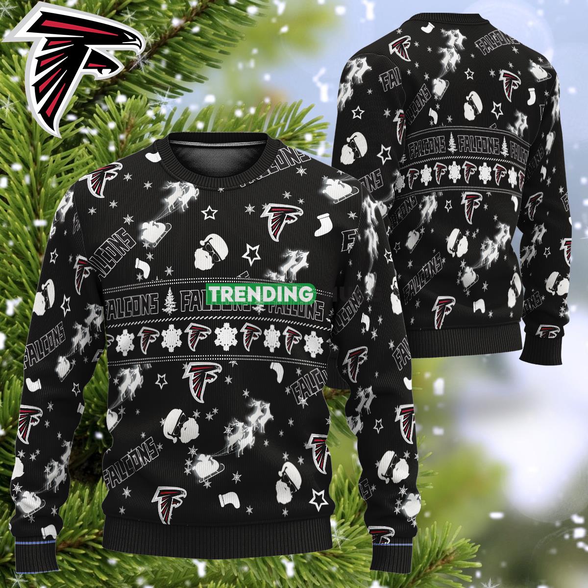 NFL Atlanta Falcons Design Santa Reindeer Rides Ugly Christmas Sweater For Holidays - NFL Atlanta Falcons Design Santa Reindeer Rides Ugly Christmas Sweater For Holidays NFL Atlanta Falcons Design Santa Reindeer Rides Ugly Christmas Sweater For Holidays - NFL Atlanta Falcons Design Santa Reindeer Rides Ugly Christmas Sweater For Holidays