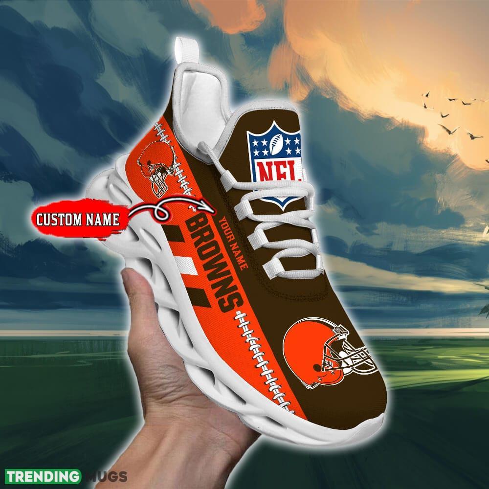 NFL Cleveland Browns Max Soul Shoes Design For Fans Running Sneakers Custom Name - NFL Cleveland Browns Max Soul Shoes_1