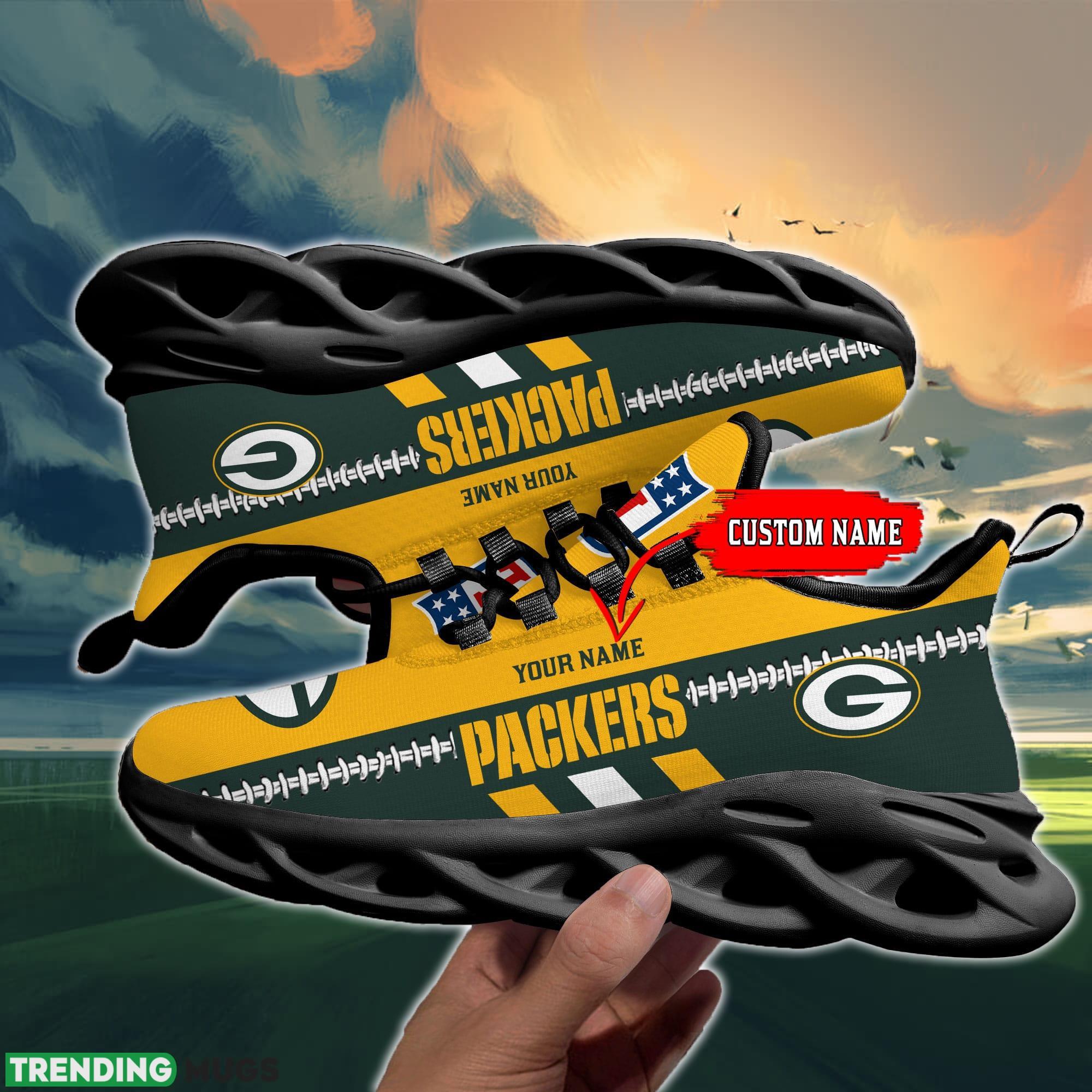 NFL Green Bay Packers Max Soul Shoes Design For Fans Running Sneakers Custom Name Max Soul NFL Green Bay Packers Max Soul Shoes Design For Fans Running Sneakers Custom Name Max Soul