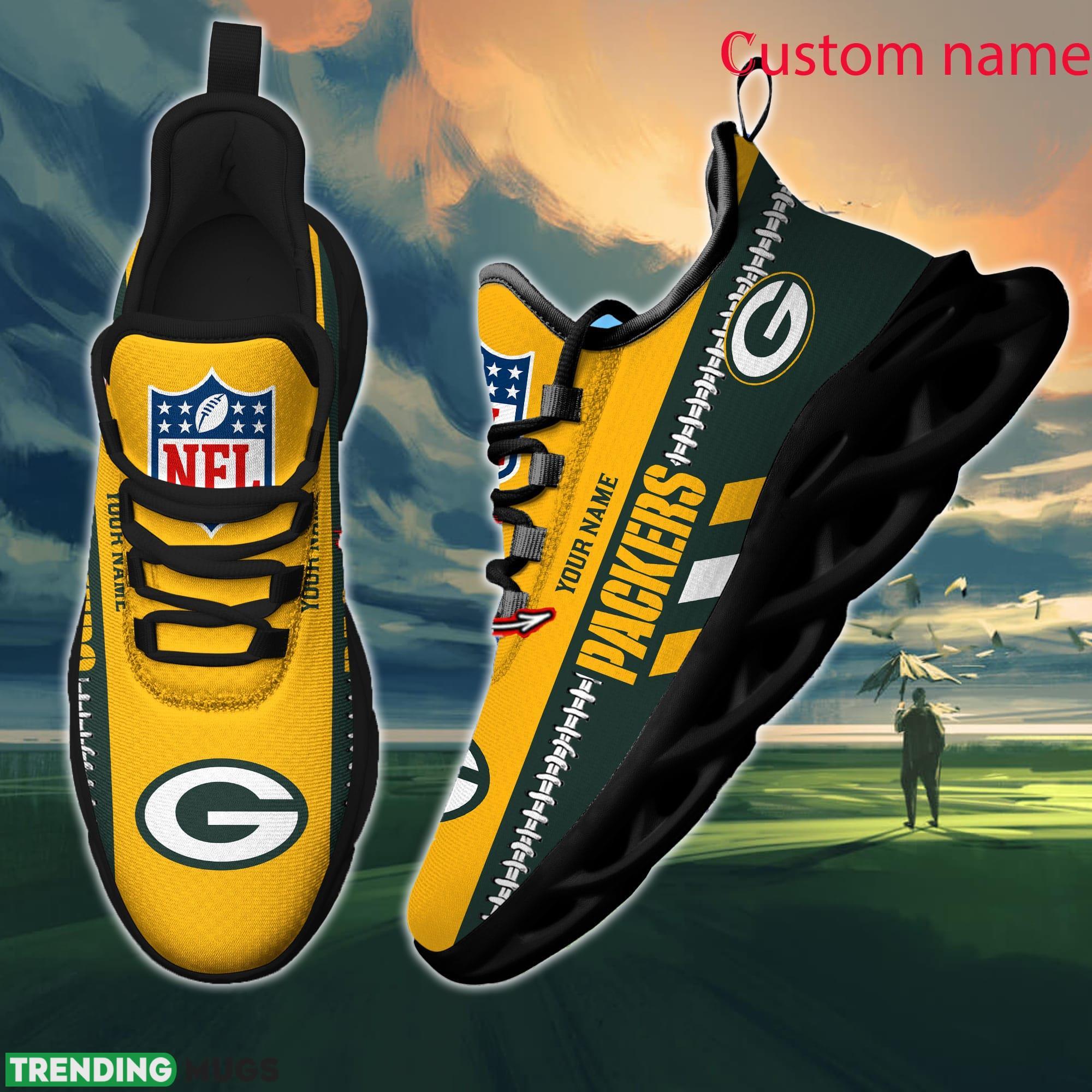NFL Green Bay Packers Max Soul Shoes Design For Fans Running Sneakers Custom Name Max Soul NFL Green Bay Packers Max Soul Shoes Design For Fans Running Sneakers Custom Name Max Soul