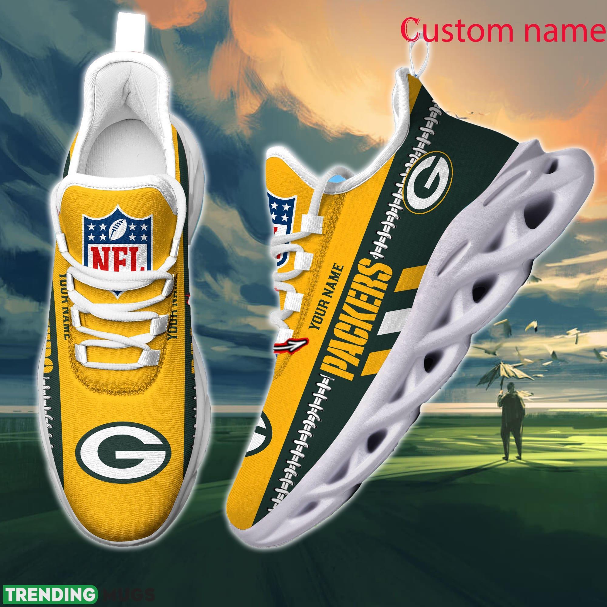 NFL Green Bay Packers Max Soul Shoes Design For Fans Running Sneakers Custom Name Max Soul NFL Green Bay Packers Max Soul Shoes Design For Fans Running Sneakers Custom Name Max Soul