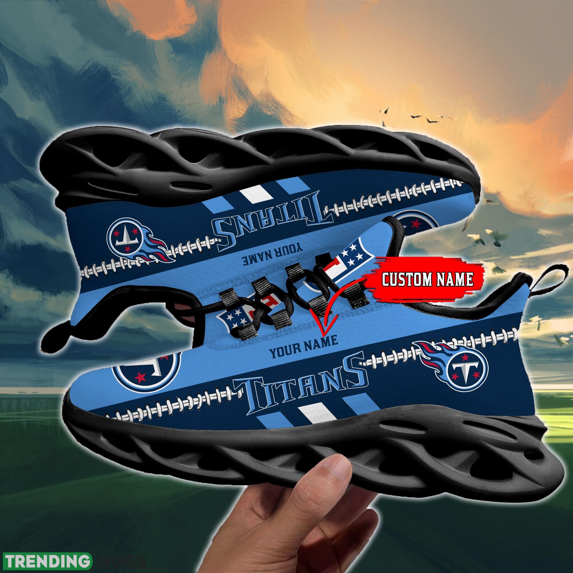 NFL Tennessee Titans Max Soul Shoes Design For Fans Running Sneakers Custom Name Max Soul NFL Tennessee Titans Max Soul Shoes Design For Fans Running Sneakers Custom Name Max Soul