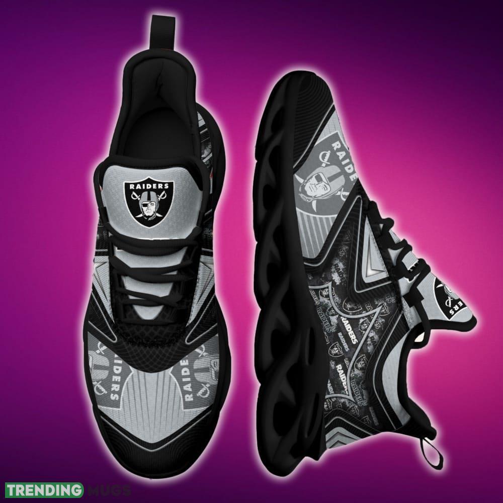 Oakland Raiders Black And White Trendy Sports Sneakers Ideas For Men And Women Gift Max Soul Shoes - Oakland Raiders Black And White Clunky Shoes For Fans This Season_1 Oakland Raiders Black And White Trendy Sports Sneakers Ideas For Men And Women Gift Max Soul Shoes - Oakland Raiders Black And White Clunky Shoes For Fans This Season_1