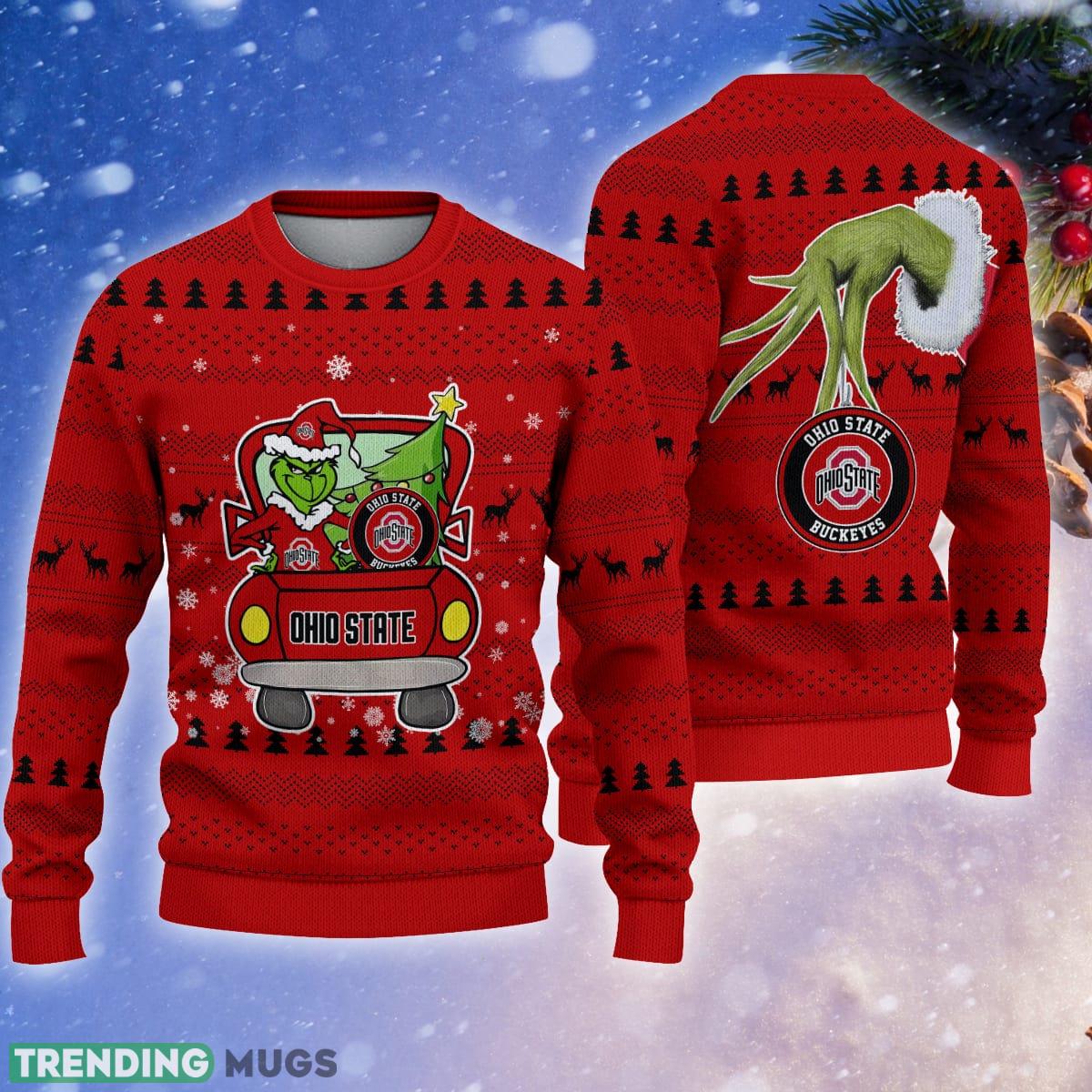 Ohio State Buckeyes And Grinch Driving With Pine Trees Ugly Christmas Sweater Holidays Gift - Ohio State Buckeyes And Grinch Driving With Pine Trees Ugly Christmas Sweater Holidays Gift Ohio State Buckeyes And Grinch Driving With Pine Trees Ugly Christmas Sweater Holidays Gift - Ohio State Buckeyes And Grinch Driving With Pine Trees Ugly Christmas Sweater Holidays Gift