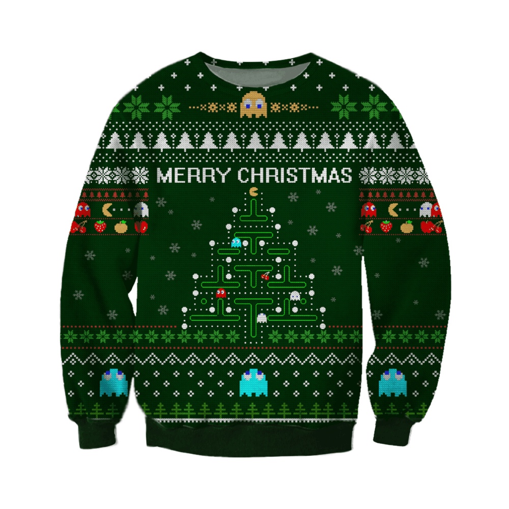 Pacman Knitting Pattern 3D Print Ugly Christmas Sweater Perfect Holiday Gift 1 3D Sweater Pacman Knitting Pattern 3D Print Ugly Christmas Sweater Perfect Holiday Gift 1 3D Sweater
