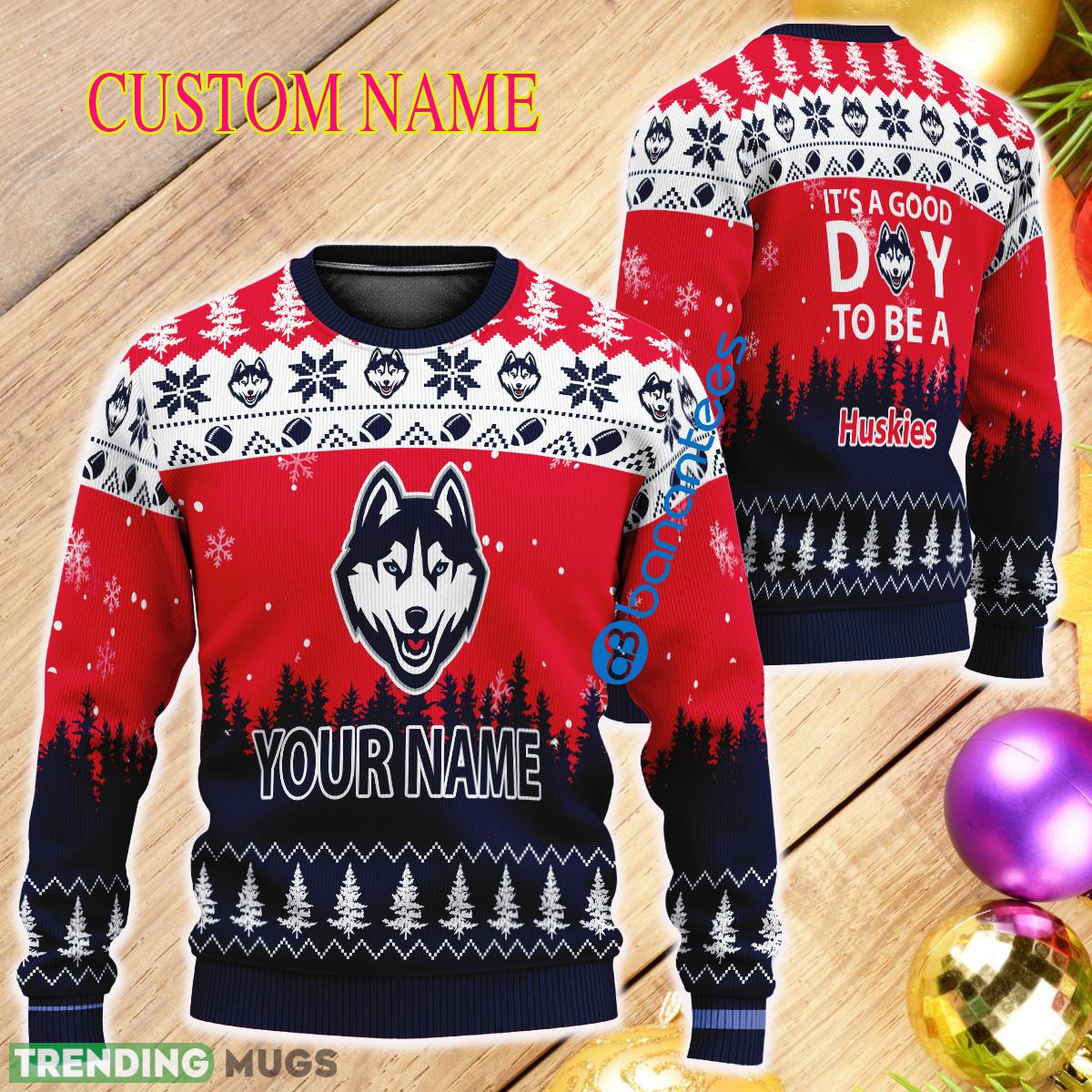 Personalized It A Good Day To Be A Connecticut Huskies Knitted Christmas 3D Sweater - Personalized It A Good Day To Be A Connecticut Huskies Knitted Christmas 3D Sweater Personalized It A Good Day To Be A Connecticut Huskies Knitted Christmas 3D Sweater - Personalized It A Good Day To Be A Connecticut Huskies Knitted Christmas 3D Sweater