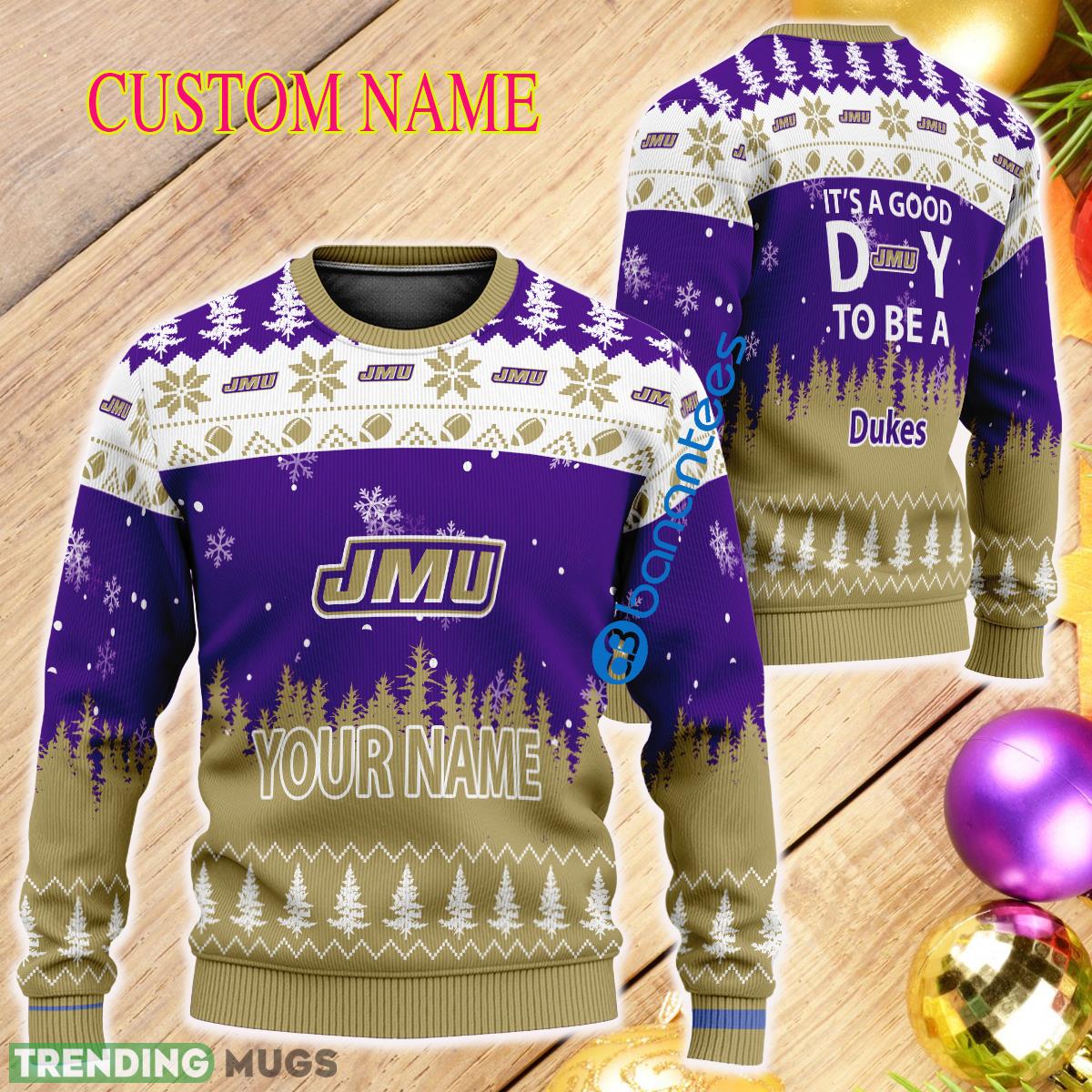 Personalized It A Good Day To Be A James Madison Dukes Knitted Christmas Sweater AOP - Personalized It A Good Day To Be A James Madison Dukes Knitted Christmas Sweater AOP