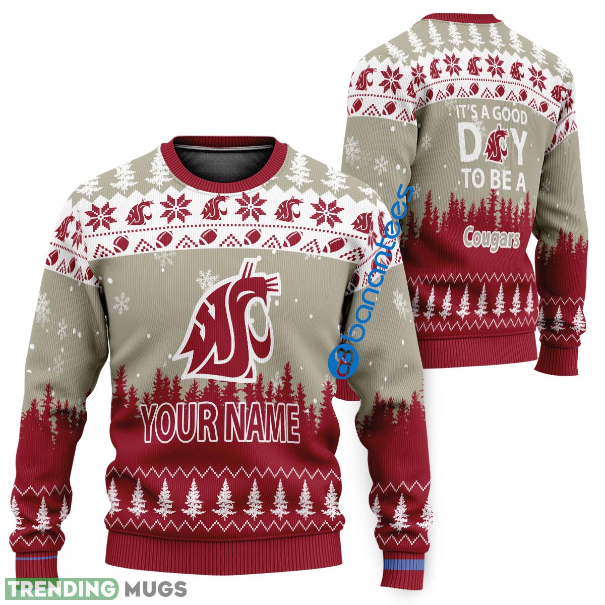 Personalized It A Good Day To Be A Washington State Cougars Knitted Christmas 3D Sweater - Personalized It A Good Day To Be A Washington State Cougars Knitted Christmas 3D Sweater Personalized It A Good Day To Be A Washington State Cougars Knitted Christmas 3D Sweater - Personalized It A Good Day To Be A Washington State Cougars Knitted Christmas 3D Sweater