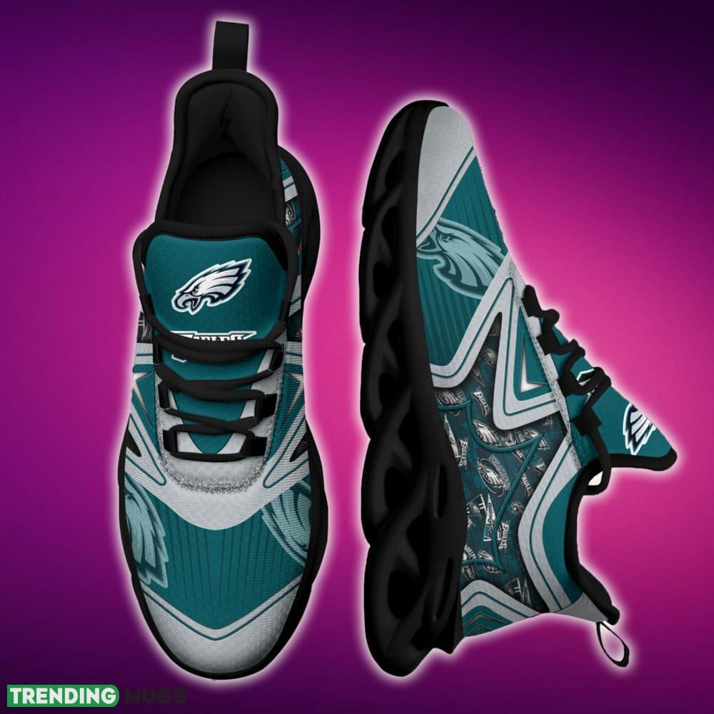 Philadelphia Eagles Black And White Monogram Sports Sneakers Ideas For Men And Women Gift Max Soul Shoes - Philadelphia Eagles Black And White Clunky Shoes For Fans This Season_1 Philadelphia Eagles Black And White Monogram Sports Sneakers Ideas For Men And Women Gift Max Soul Shoes - Philadelphia Eagles Black And White Clunky Shoes For Fans This Season_1