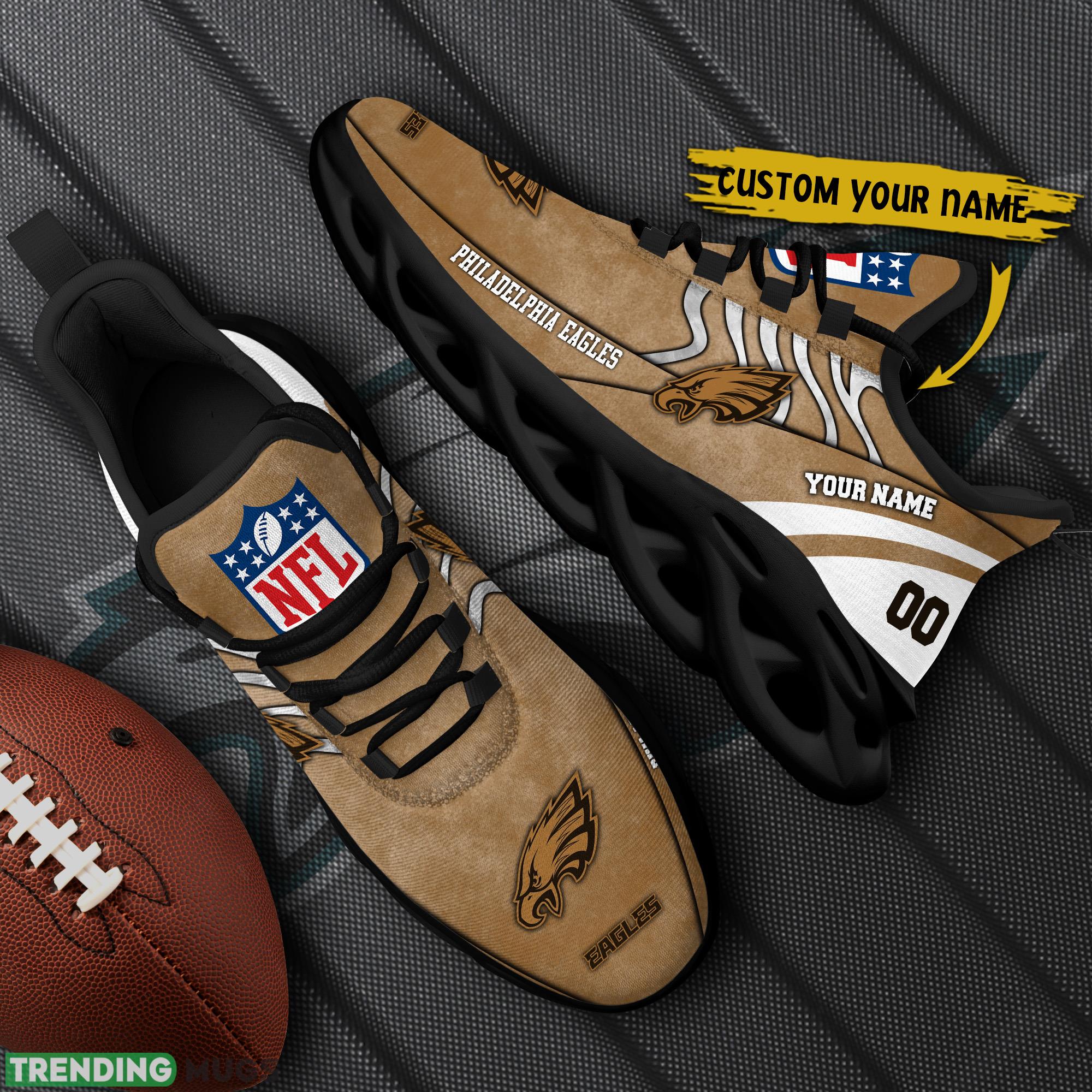 Philadelphia Eagles NFL Brown Veterans Max Soul Shoes Custom Number And Name Sneakers - Philadelphia Eagles NFL Brown Veterans Chunky Shoes_1 Philadelphia Eagles NFL Brown Veterans Max Soul Shoes Custom Number And Name Sneakers - Philadelphia Eagles NFL Brown Veterans Chunky Shoes_1