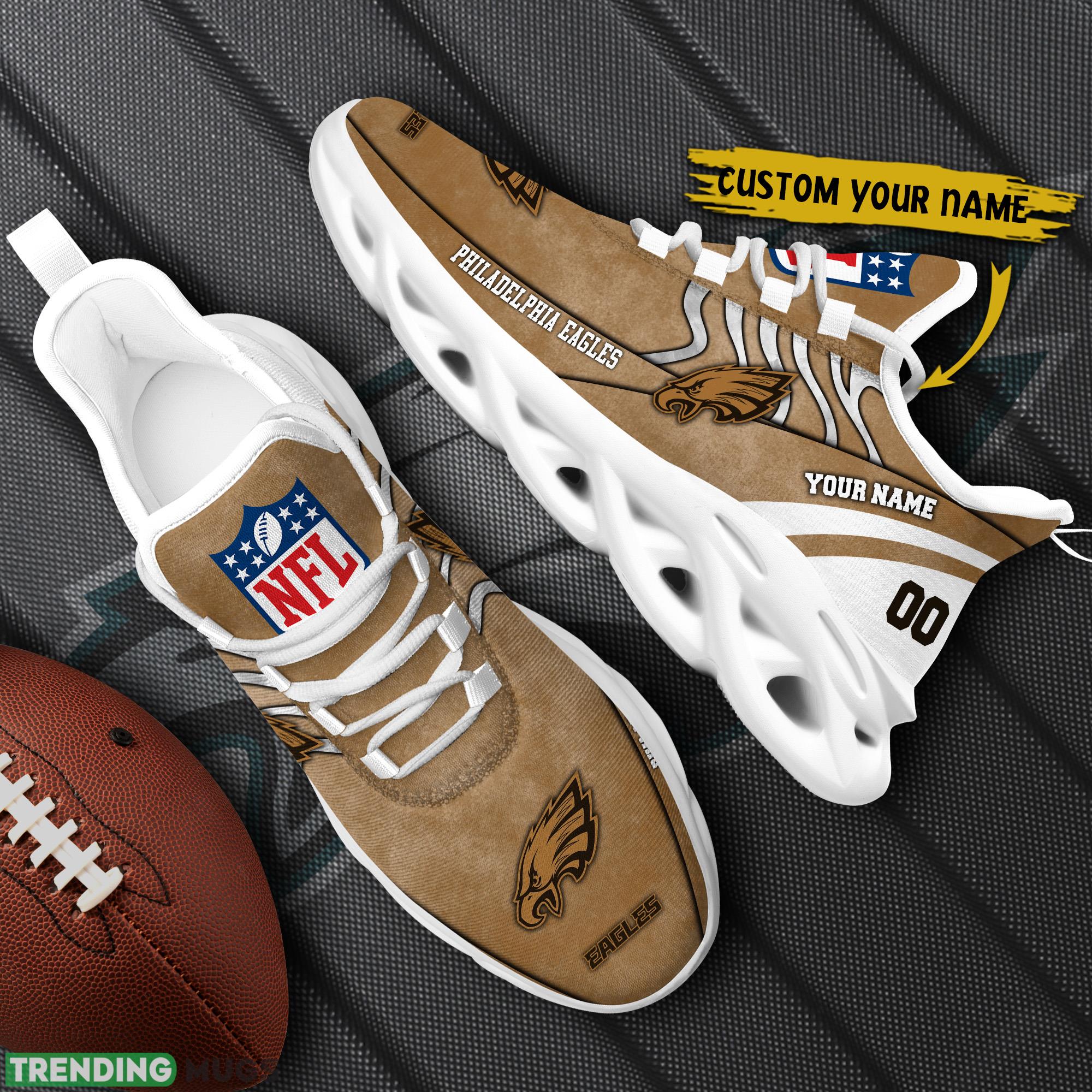 Philadelphia Eagles NFL Brown Veterans Max Soul Shoes Custom Number & Name Sneakers Max Soul Philadelphia Eagles NFL Brown Veterans Max Soul Shoes Custom Number & Name Sneakers Max Soul