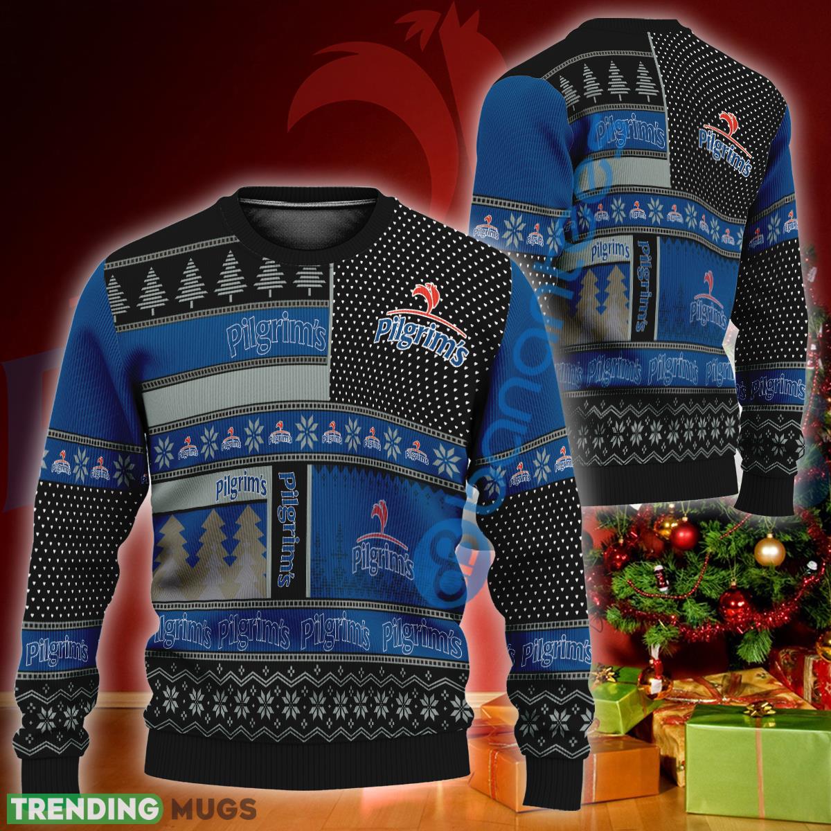 Pilgrim's Logo Style Ugly Xmas 3D Sweater Gift For Men Women 3D Sweater Pilgrim's Logo Style Ugly Xmas 3D Sweater Gift For Men Women - Pilgrim's Logo Style Ugly Xmas 3D Sweater Gift For Men Women