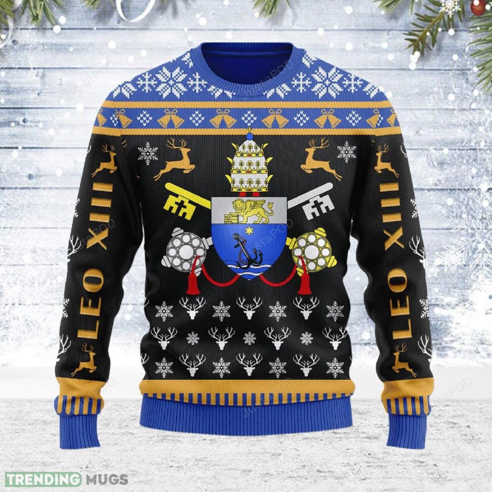 Pope Pius X Coat Of Arms Ugly Christmas Sweater Perfect Holiday Gift 3D Sweater Pope Pius X Coat Of Arms Ugly Christmas Sweater Perfect Holiday Gift 3D Sweater