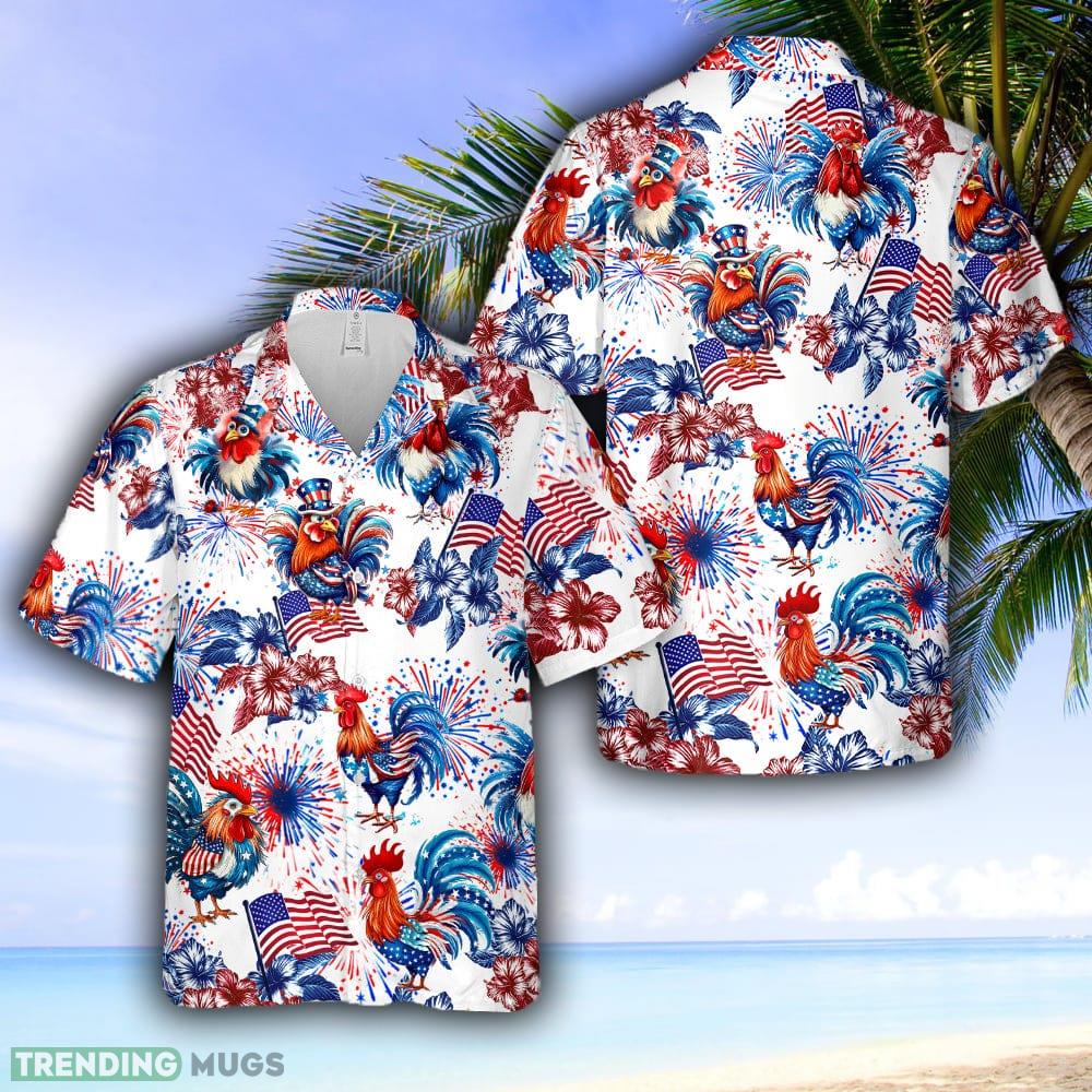 Rooster, 4th Of July Hawaiian Shirt - Rooster, 4th Of July Hawaiian Shirt
