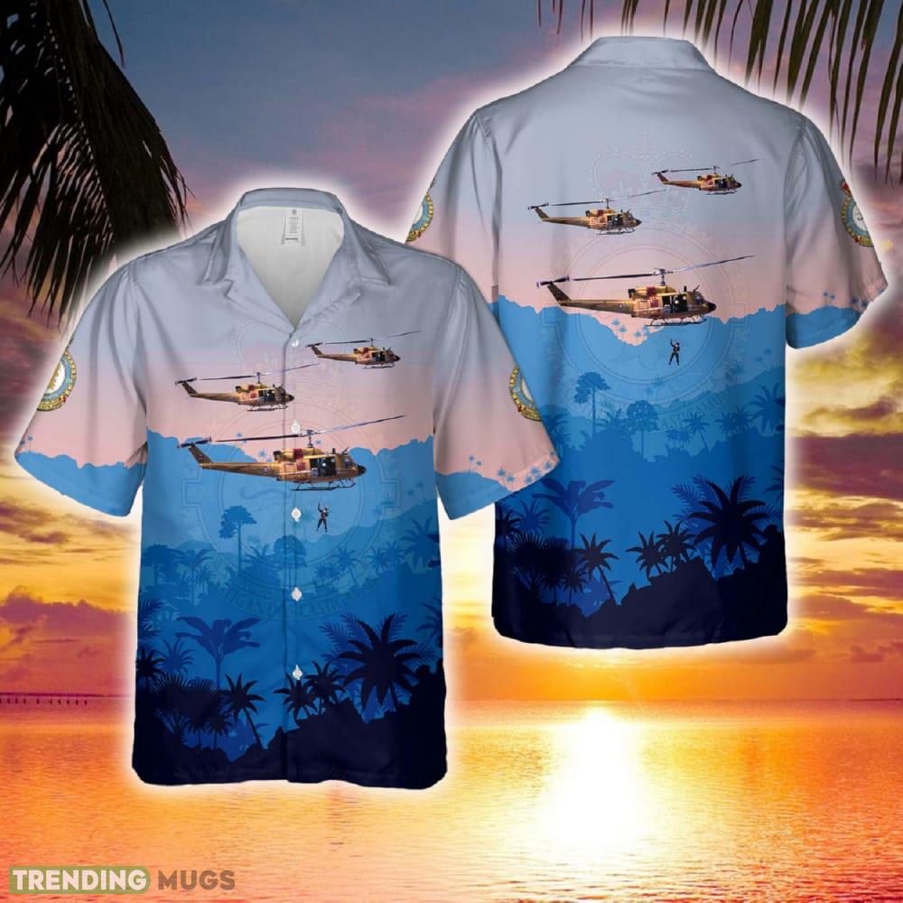 Royal Canadian Air Force Bell CH-135 Twin Huey (212) 424 Tiger Squadron (rescue squadron) Hawaiian Shirt - Royal Canadian Air Force Bell CH-135 Twin Huey (212) 424 Tiger Squadron (rescue squadron) Hawaiian Shirt