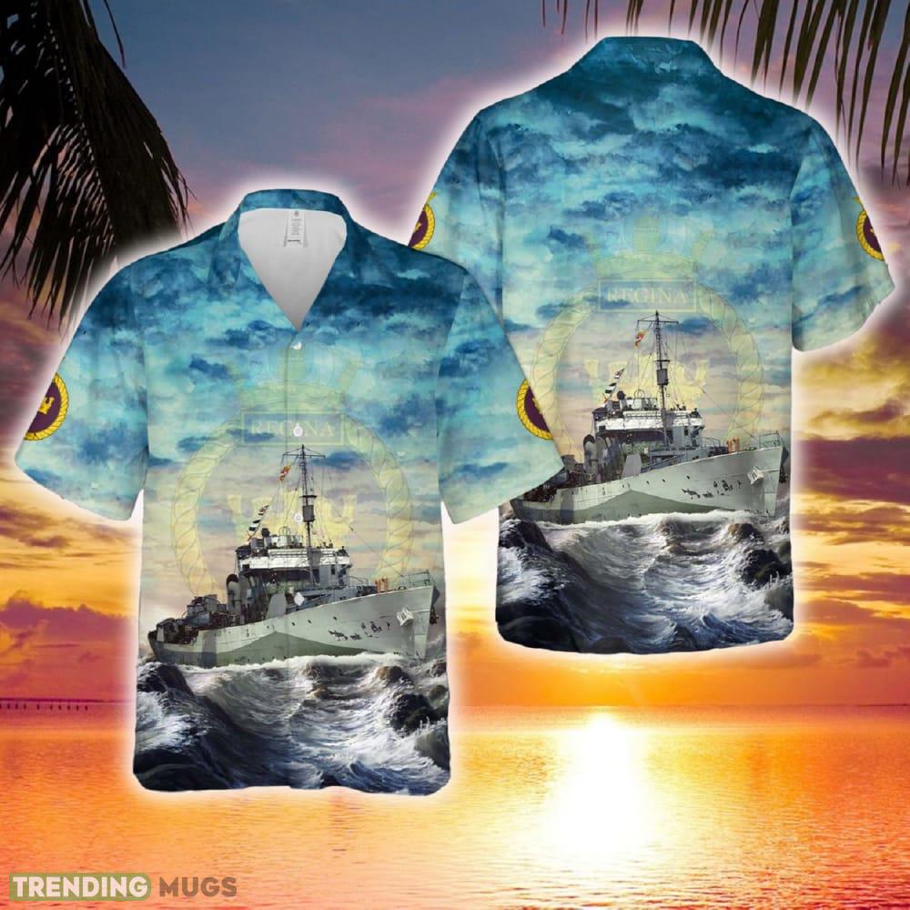 Royal Canadian Navy HMCS Regina (K234) Flower-class corvette In WWII Hawaiian Shirt - Royal Canadian Navy HMCS Regina (K234) Flower-class corvette In WWII Hawaiian Shirt Royal Canadian Navy HMCS Regina (K234) Flower-class corvette In WWII Hawaiian Shirt - Royal Canadian Navy HMCS Regina (K234) Flower-class corvette In WWII Hawaiian Shirt