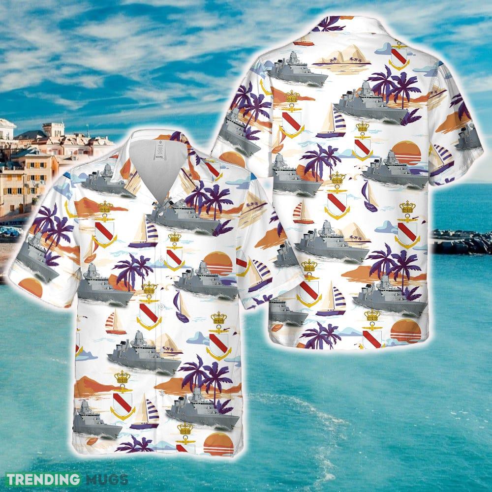 Royal Danish Navy Kongelige Danske Marine - Guided Missile Frigate FFG F 361 HDMS Iver Huitfeldt Hawaiian Shirt - Royal Danish Navy Kongelige Danske Marine - Guided Missile Frigate FFG F 361 HDMS Iver Huitfeldt Hawaiian Shirt
