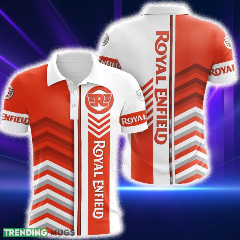 Royal Enfield Arrow Pattern Logo Golf Polo Shirt For Motorcycle Fans - Royal Enfield Arrow Pattern Logo Golf Polo Shirt For Motorcycle Fans