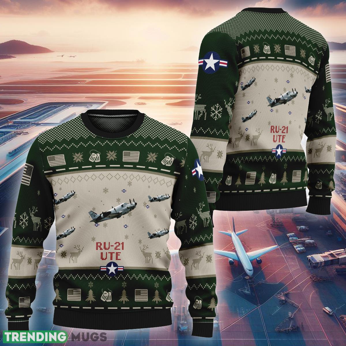 RU-21 ute Aircraft RU21 Green Ugly Christmas 3D Sweater For Air Force - RU-21 ute Aircraft RU21 Green Ugly Christmas 3D Sweater For Air Force RU-21 ute Aircraft RU21 Green Ugly Christmas 3D Sweater For Air Force - RU-21 ute Aircraft RU21 Green Ugly Christmas 3D Sweater For Air Force