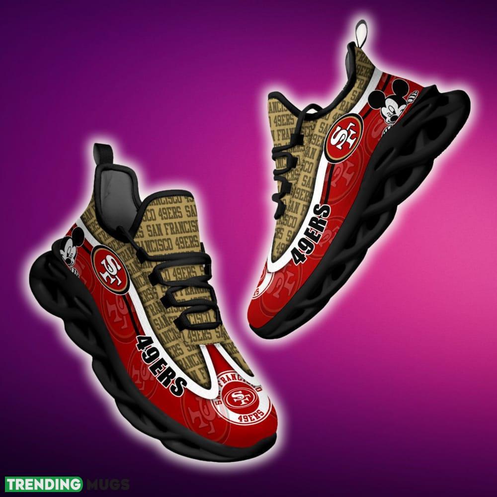 San Francisco 49ers Black And White Elevate Sports Sneakers Ideas For Men And Women Gift Max Soul Shoes - San Francisco 49ers Black And White Clunky Sneakers For Fans This Season, Custom Sport Shoes_1