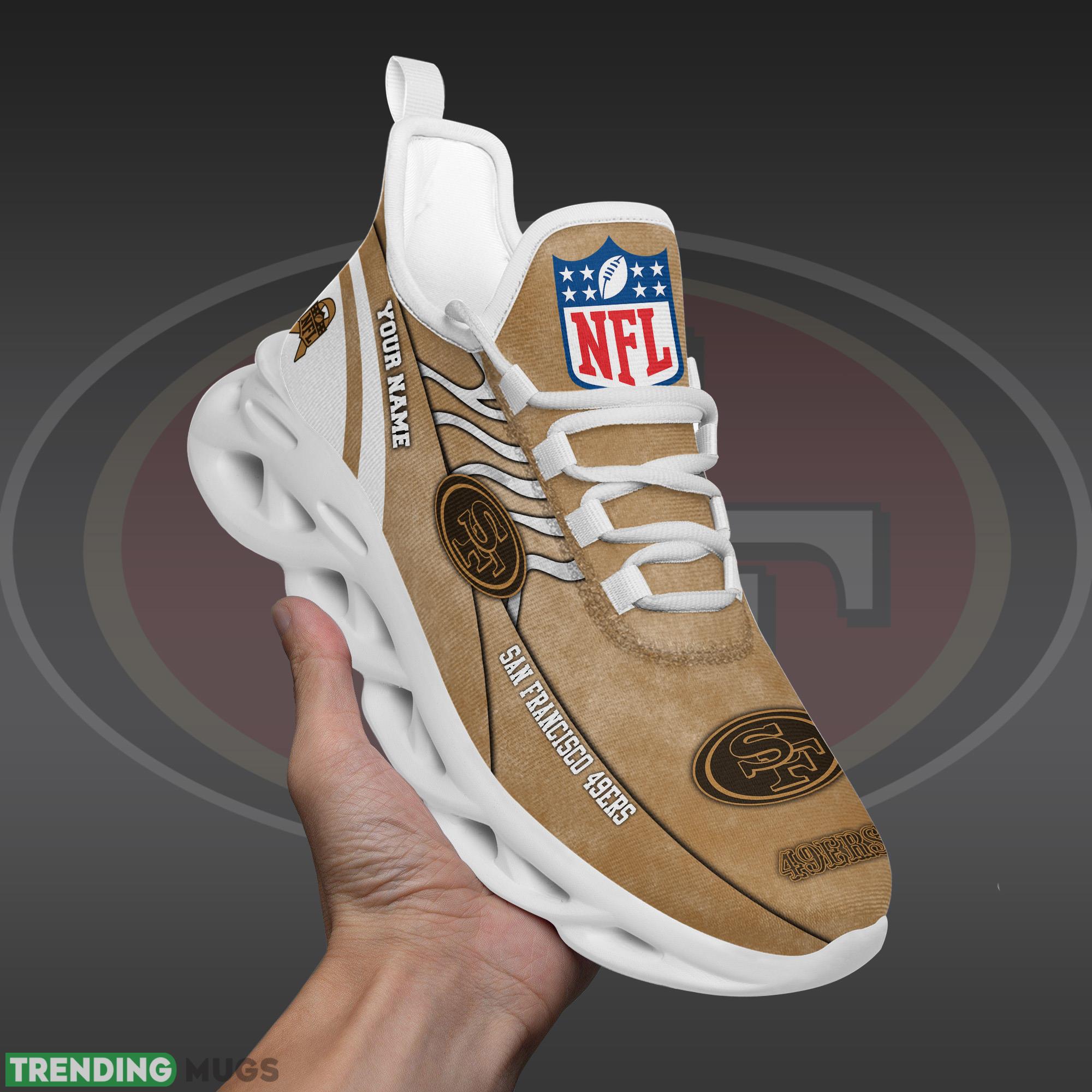 San Francisco 49ers NFL Brown Veterans Max Soul Shoes Custom Number And Name Sneakers Max Soul San Francisco 49ers NFL Brown Veterans Max Soul Shoes Custom Number And Name Sneakers Max Soul
