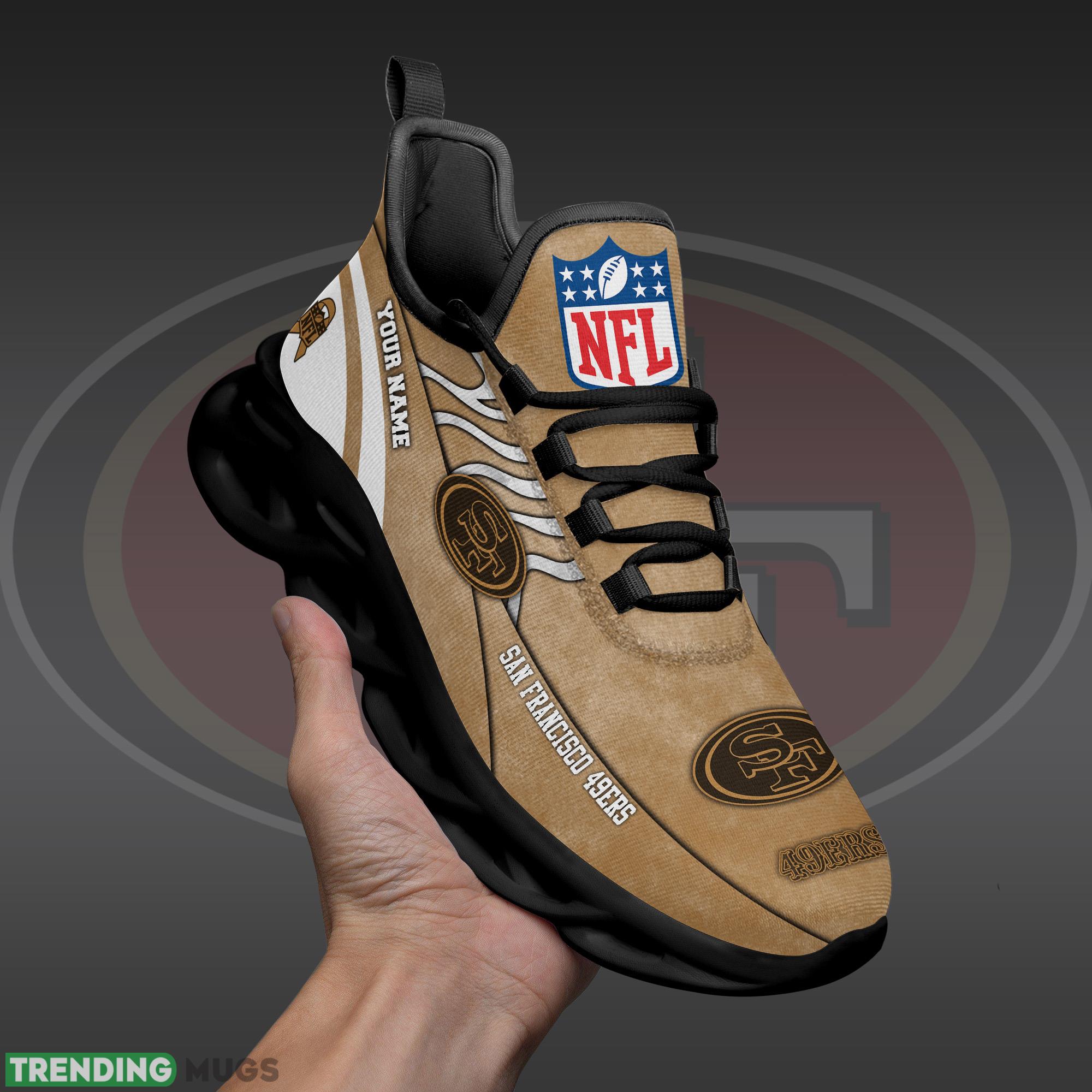 San Francisco 49ers NFL Brown Veterans Max Soul Shoes Custom Number & Name Sneakers Max Soul San Francisco 49ers NFL Brown Veterans Max Soul Shoes Custom Number & Name Sneakers Max Soul