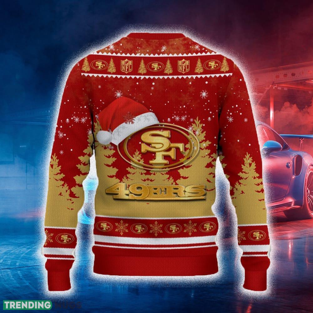 San Francisco 49ers Ugly Christmas Sweater Tree Santa Hat Car For Fans Gift Familys Holidays 3D Sweater San Francisco 49ers Ugly Christmas Sweater Tree Santa Hat Car For Fans Gift Familys Holidays 3D Sweater