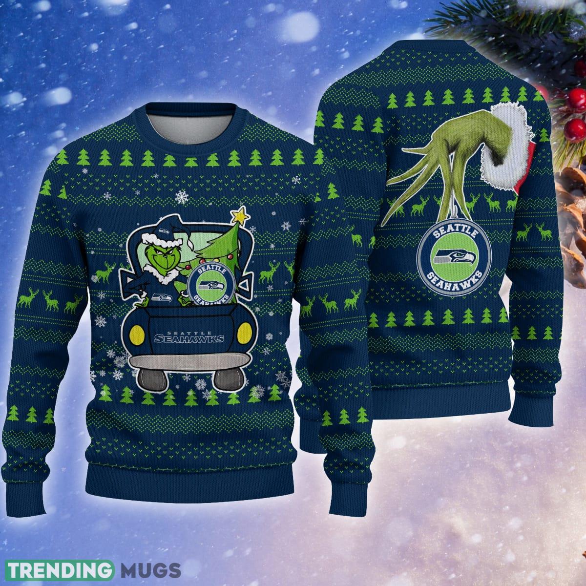 Seattle Seahawks And Grinch Driving With Pine Trees Ugly Xmas Sweater Holidays Gift - Seattle Seahawks And Grinch Driving With Pine Trees Ugly Xmas Sweater Holidays Gift Seattle Seahawks And Grinch Driving With Pine Trees Ugly Xmas Sweater Holidays Gift - Seattle Seahawks And Grinch Driving With Pine Trees Ugly Xmas Sweater Holidays Gift