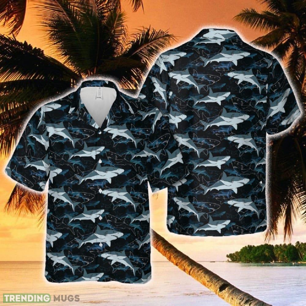 Shark Pattern Hawaiian Shirt - Shark Pattern Hawaiian Shirt