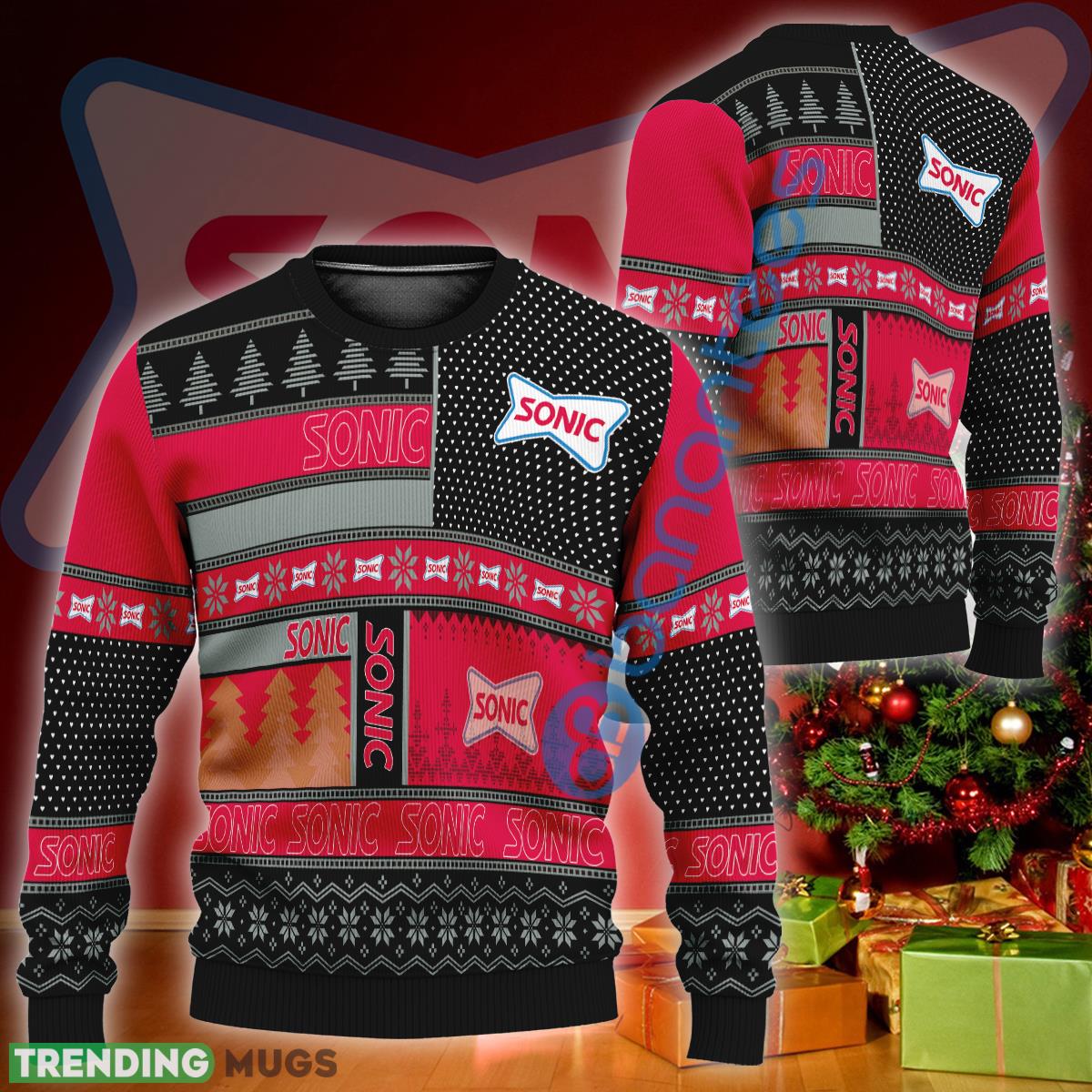 Sonic Drive In Logo Style Ugly Christmas 3D Sweater Gift For Fans - Sonic Drive In Logo Style Ugly Christmas 3D Sweater Gift For Fans Sonic Drive In Logo Style Ugly Christmas 3D Sweater Gift For Fans - Sonic Drive In Logo Style Ugly Christmas 3D Sweater Gift For Fans