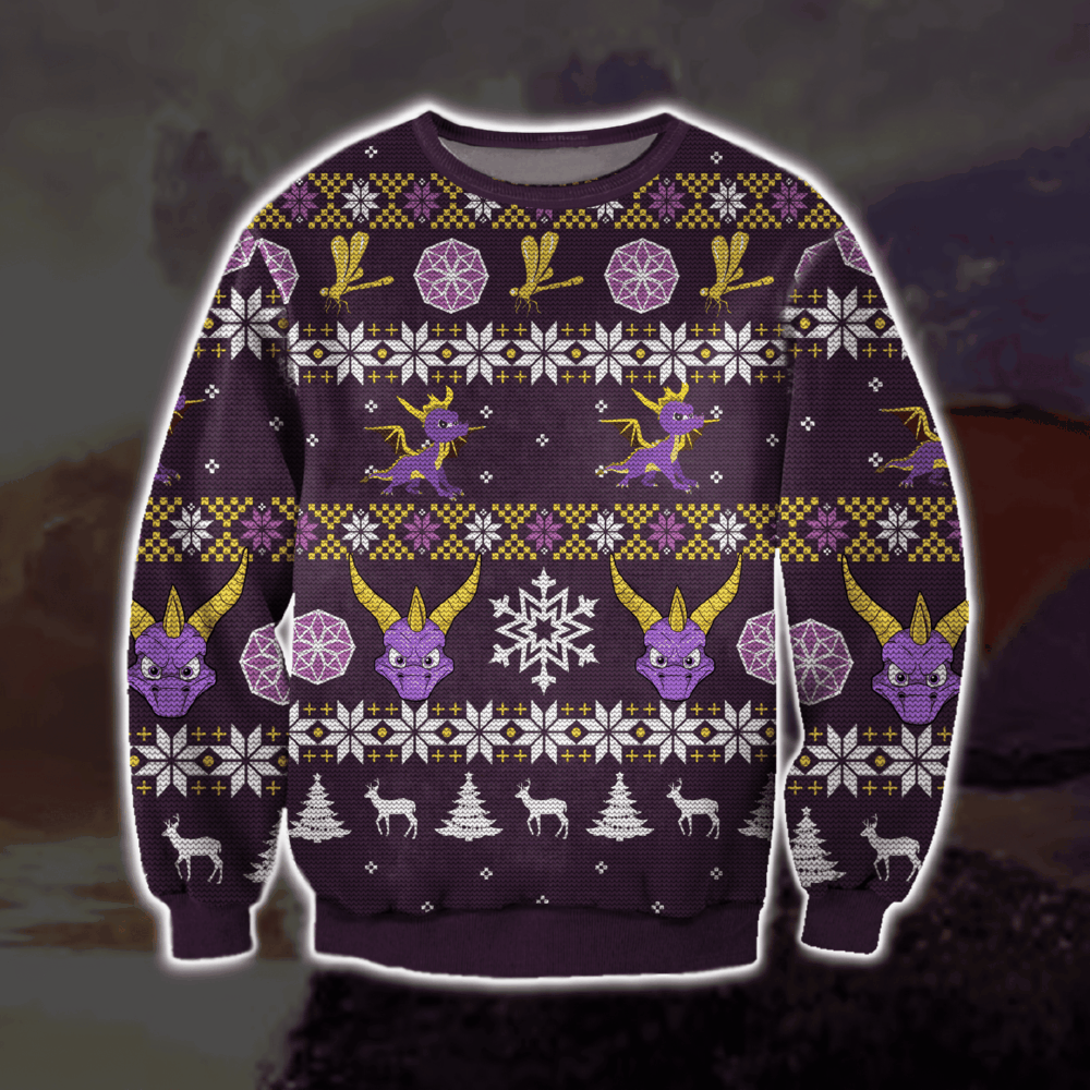Spyro Ugly Christmas Sweater Perfect Holiday Gift 3D Sweater Spyro Ugly Christmas Sweater Perfect Holiday Gift 3D Sweater