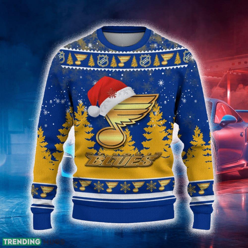 St Louis Blues Ugly Christmas Sweater Tree Santa Hat Car For Fans Gift Familys Holidays - St Louis Blues Ugly Christmas Sweater_2 St Louis Blues Ugly Christmas Sweater Tree Santa Hat Car For Fans Gift Familys Holidays - St Louis Blues Ugly Christmas Sweater_2