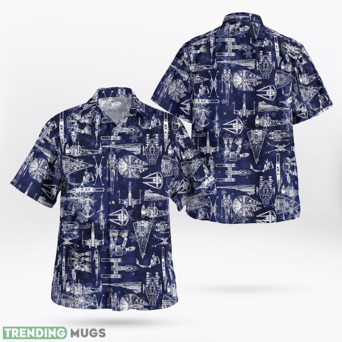 SW SpaceShip Blue Set Hawaiian Shirt And Short Gift For Fans - SW SpaceShip Blue Hawaiian Shirt_1