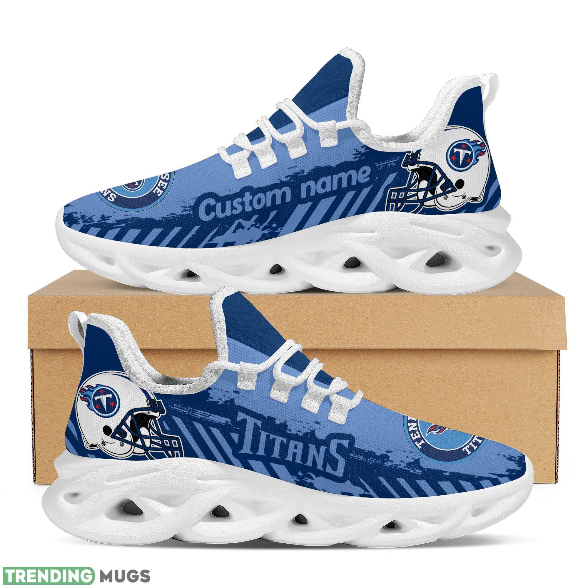Tennessee Titans Americanfootball Team Helmet Custom Name Men And Women Max Soul Sneakers Shoes For Fans - Tennessee Titans Americanfootball Team Helmet Men And Max Soul Sneakers Shoes_1