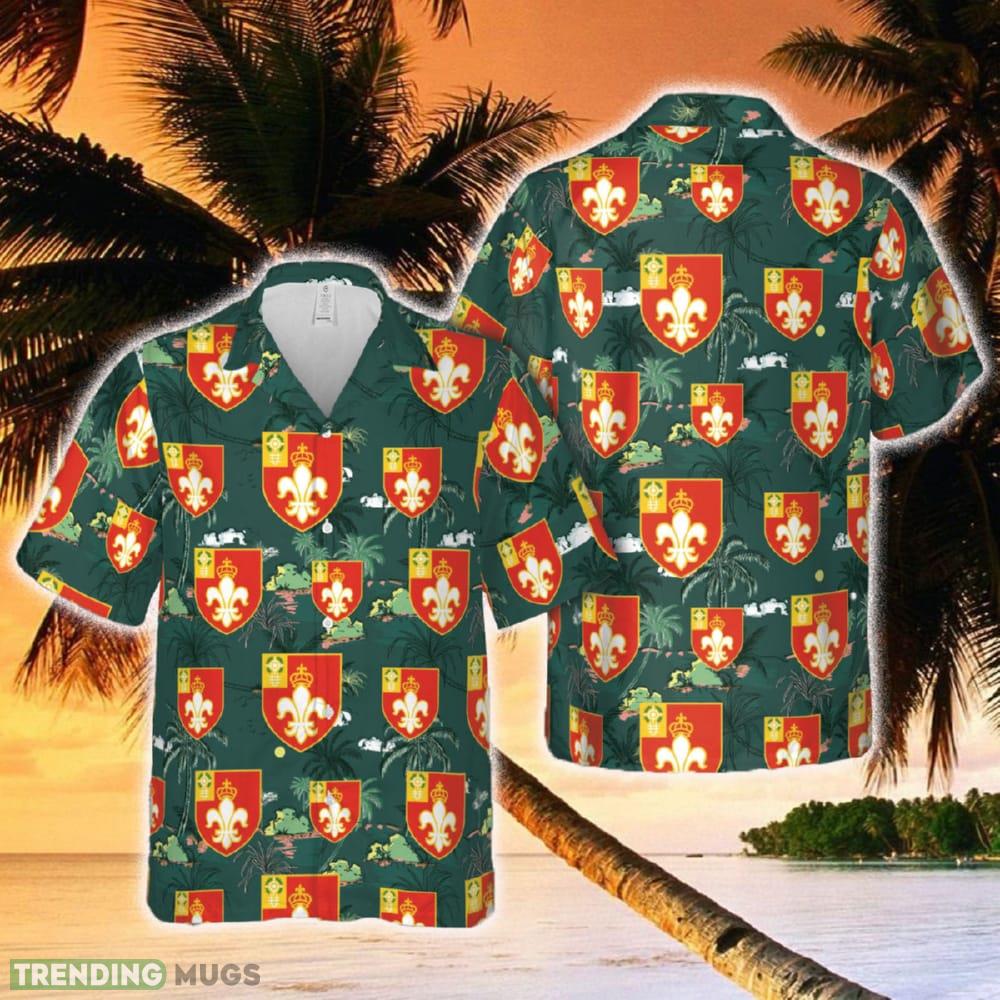 US Army 12th Field Artillery Regiment Unit Crest Hawaiian Shirt - US Army 12th Field Artillery Regiment Unit Crest Hawaiian Shirt