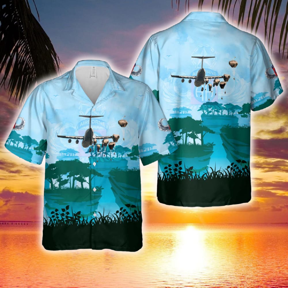 US Army Paratroopers with the 82nd Airborne Division jump for a Strategic Airborne Operation during Exercise Cobra Gold 2023 Hawaiian Shirt - 281223-075341 US Army Paratroopers with the 82nd Airborne Division jump for a Strategic Airborne Operation during Exercise Cobra Gold 2023 Hawaiian Shirt - 281223-075341