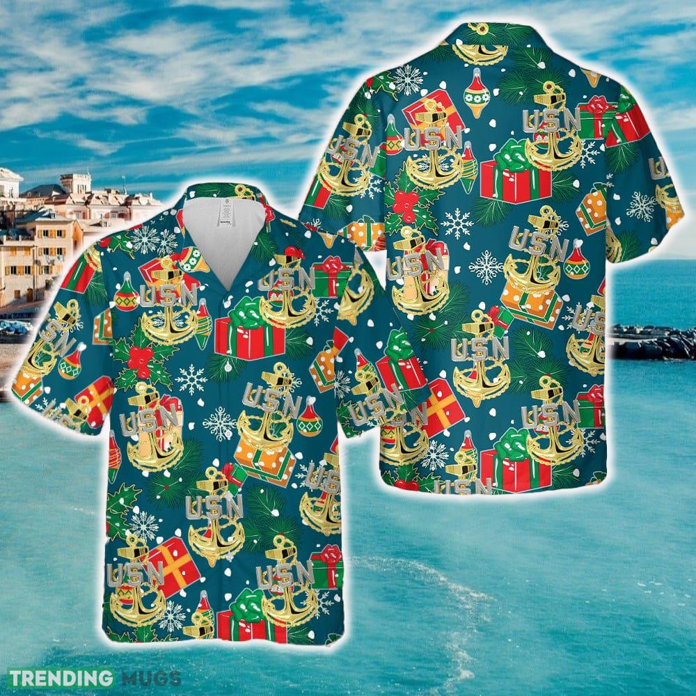US Navy Chief Anchor Christmas Hawaiian Shirt - US Navy Chief Anchor Christmas Hawaiian Shirt US Navy Chief Anchor Christmas Hawaiian Shirt - US Navy Chief Anchor Christmas Hawaiian Shirt
