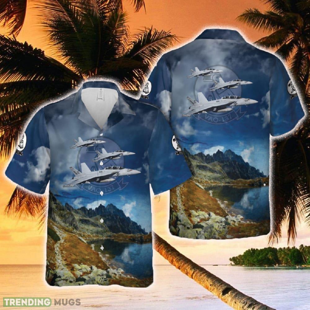 US Navy Electronic Attack Squadron 137 (VAQRON 137) VAQ 137 'Rooks' EA 18G Growler Hawaiian Shirt Hawaiian Shirt US Navy Electronic Attack Squadron 137 (VAQRON 137) VAQ-137 'Rooks' EA-18G Growler Hawaiian Shirt - US Navy Electronic Attack Squadron 137 (VAQRON 137) VAQ-137 'Rooks' EA-18G Growler Hawaiian Shirt