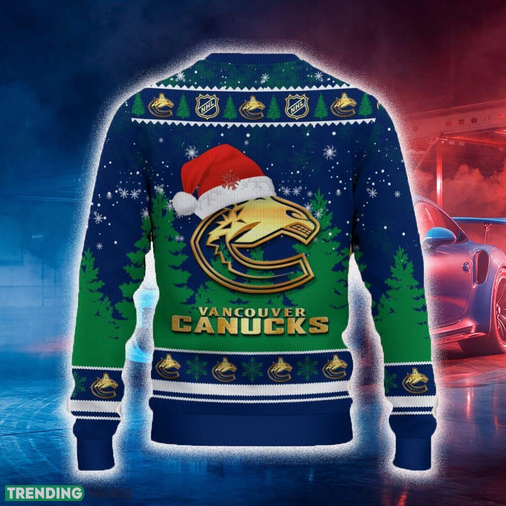 Vancouver Canucks Ugly Christmas Sweater Tree Santa Hat Car For Fans Gift Familys Holidays 3D Sweater Vancouver Canucks Ugly Christmas Sweater Tree Santa Hat Car For Fans Gift Familys Holidays 3D Sweater